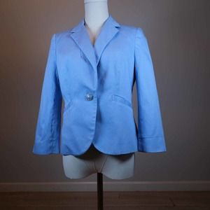 The Limited Womens Blazer Jacket Medium Blue Pattern Lined Career Girlboss